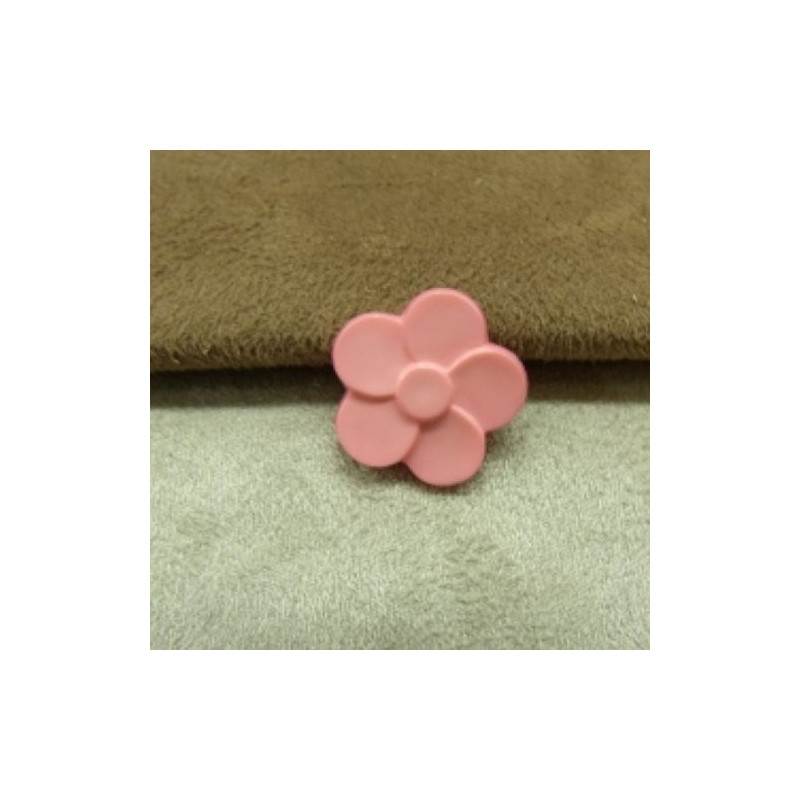 BOUTON acrylique à queue  motif petite fleur rose pale,18 mm, très tendance