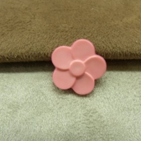 BOUTON acrylique à queue  motif petite fleur rose pale,18 mm, très tendance