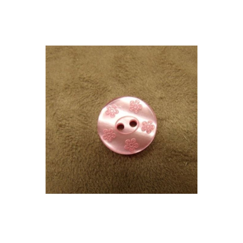 bouton acrylique motif fleur rose ,18 mm,de belle qualité