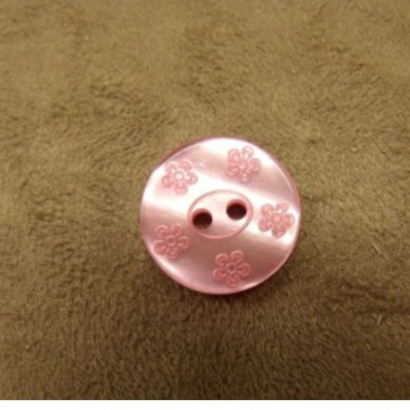 bouton acrylique motif fleur rose ,18 mm,de belle qualité