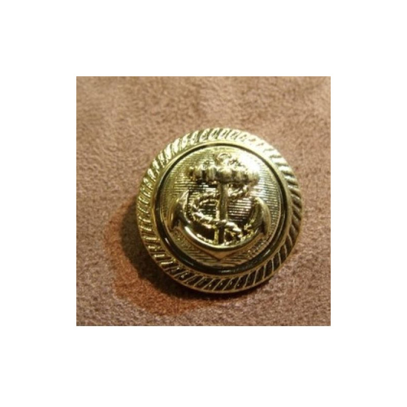 BOUTONS MILITAIRES ACRYLIQUE  A QUEUE OR ANCRE MARINE,27 mm