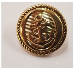 BOUTON militaire ancre marine doré ,22 mm