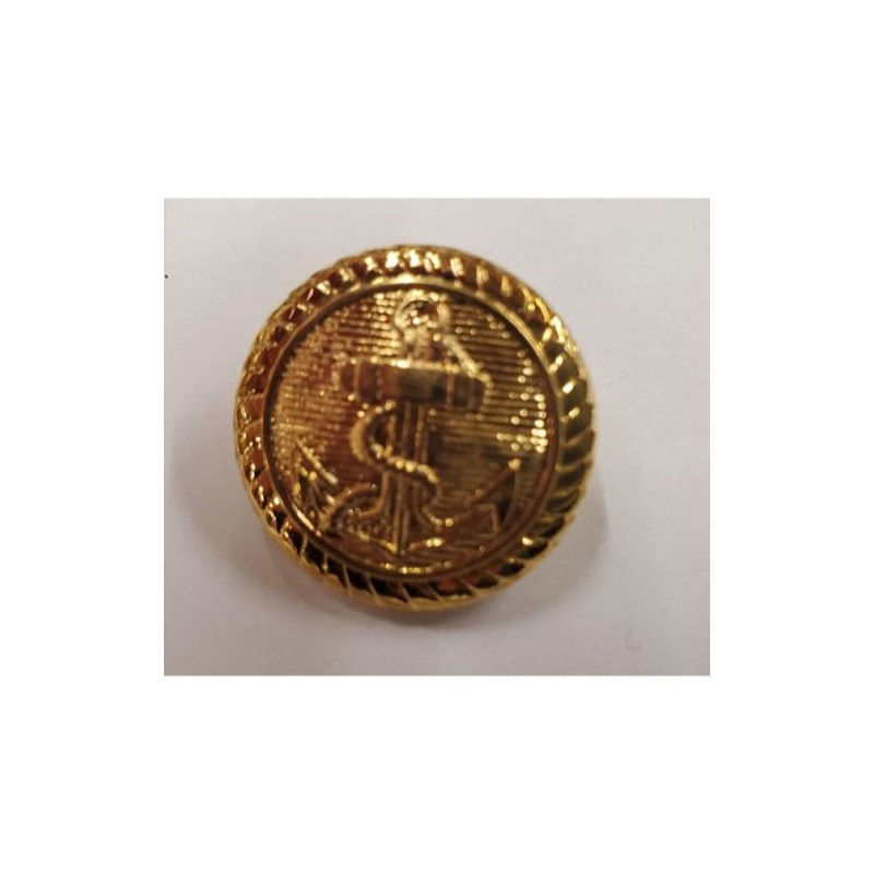 BOUTON militaire ancre marine doré ,26 mm