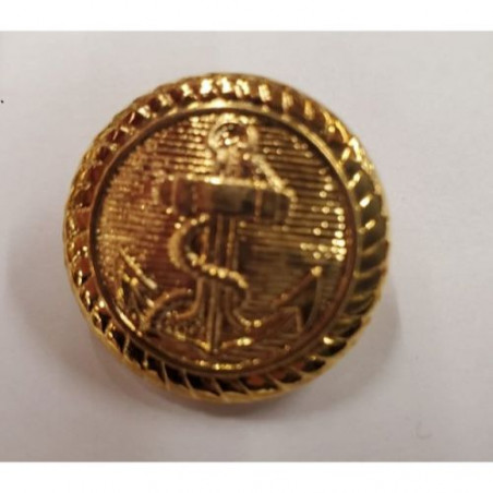 BOUTON militaire ancre marine doré ,26 mm