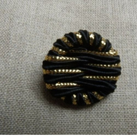 bouton passementerie à queue doré et noir,25 mm,de belle qualité