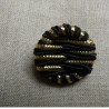 bouton passementerie à queue doré et noir,25 mm,de belle qualité