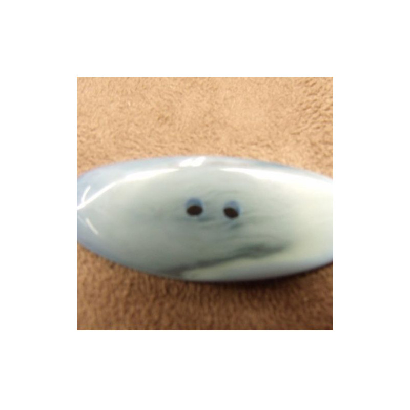 BOUTON / BÛCHETTE à 2 TROU BLEU CIEL,LONGUEUR: 4,5 cm / LARGEUR: 1,7 cm