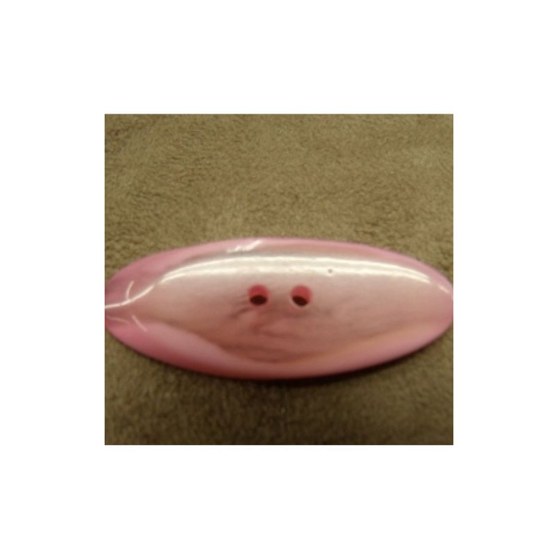 BOUTON/ BUCHETTE à 2 trous ROSE PALE,LONGUEUR: 4,5 cm / LARGEUR: 1,7 cm