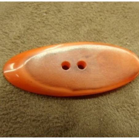 BOUTON / BÛCHETTE à 2 TROU ROUGE / ORANGER ,LONGUEUR: 4,5 cm / LARGEUR: 1,7 cm