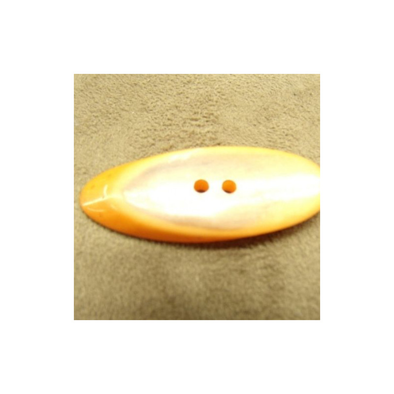 BOUTON/ BUCHETTE à 2 trous ORANGE,LONGUEUR: 4,5 cm / LARGEUR: 1,7 cm