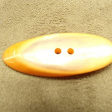 BOUTON/ BUCHETTE à 2 trous ORANGE,LONGUEUR: 4,5 cm / LARGEUR: 1,7 cm
