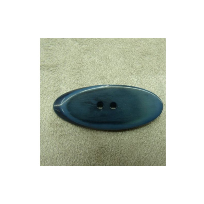 BOUTON/ BUCHETTE à 2 trous BLEU FONCE,LONGUEUR: 4,5 cm / LARGEUR: 1,7 cm