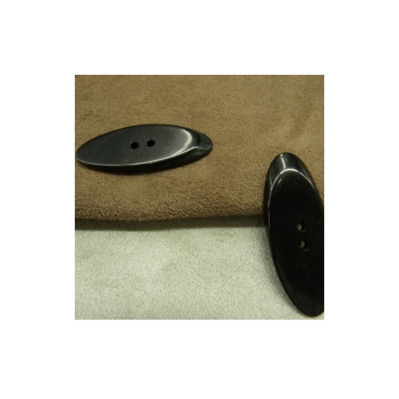 BOUTON / BÛCHETTE à 2 TROU noir,LONGUEUR: 4,5 cm / LARGEUR: 1,7 cm