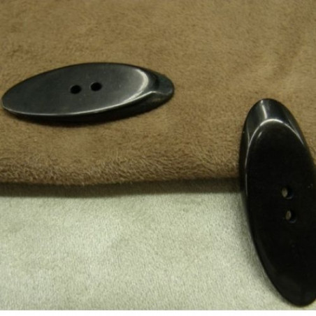 BOUTON / BÛCHETTE à 2 TROU noir,LONGUEUR: 4,5 cm / LARGEUR: 1,7 cm
