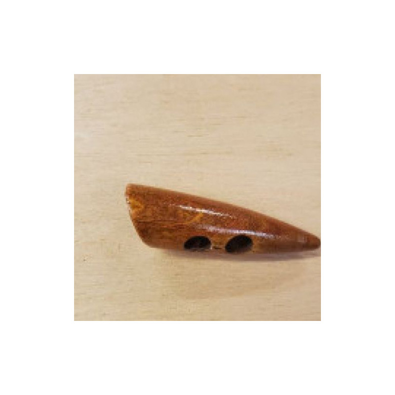 BOUTON / BÛCHETTE À 2 TROU A BOIS  ,LONGUEUR: 4,5 CM / LARGEUR: 14 MM