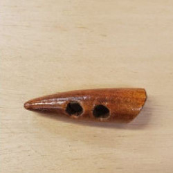BOUTON / BÛCHETTE À 2 TROU A BOIS  ,LONGUEUR: 4,5 CM / LARGEUR: 14 MM