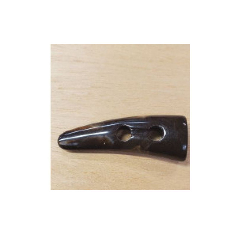 Bouton acrylique à 2 trou marron foncé 48 mm