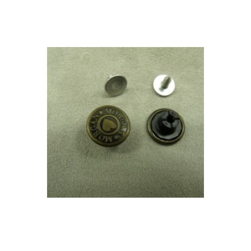 BOUTON JEAN MORGAN BRONZE,15 mm, vendu par LOT de 2 pièces