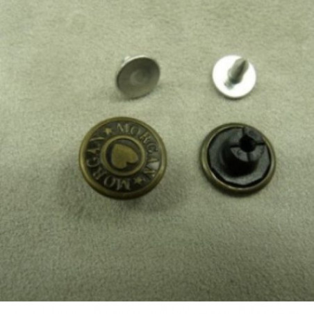 BOUTON JEAN MORGAN BRONZE,15 mm, vendu par LOT de 2 pièces