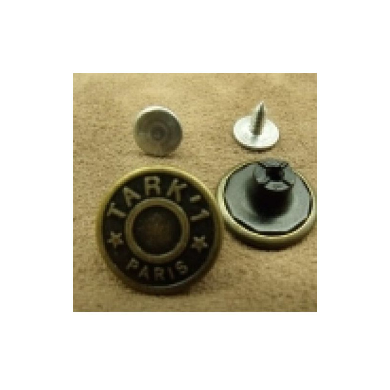 BOUTON JEAN  TARK BRONZE, 17 mm, vendu par LOT de 2 pièces