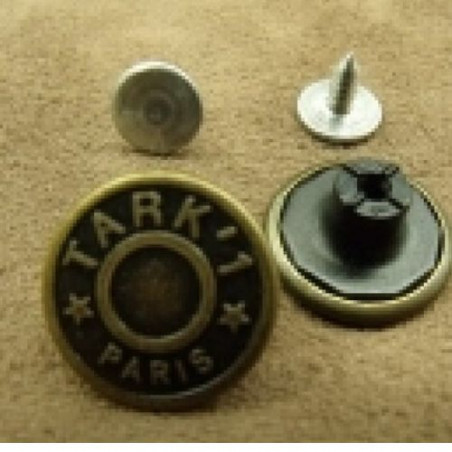BOUTON JEAN TARK BRONZE, 17 mm, vendu par LOT de 2 pièces