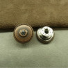 BOUTON JEAN 'S cuivre strass argenté, 17 mm,vendu par LOT de 2 pièces