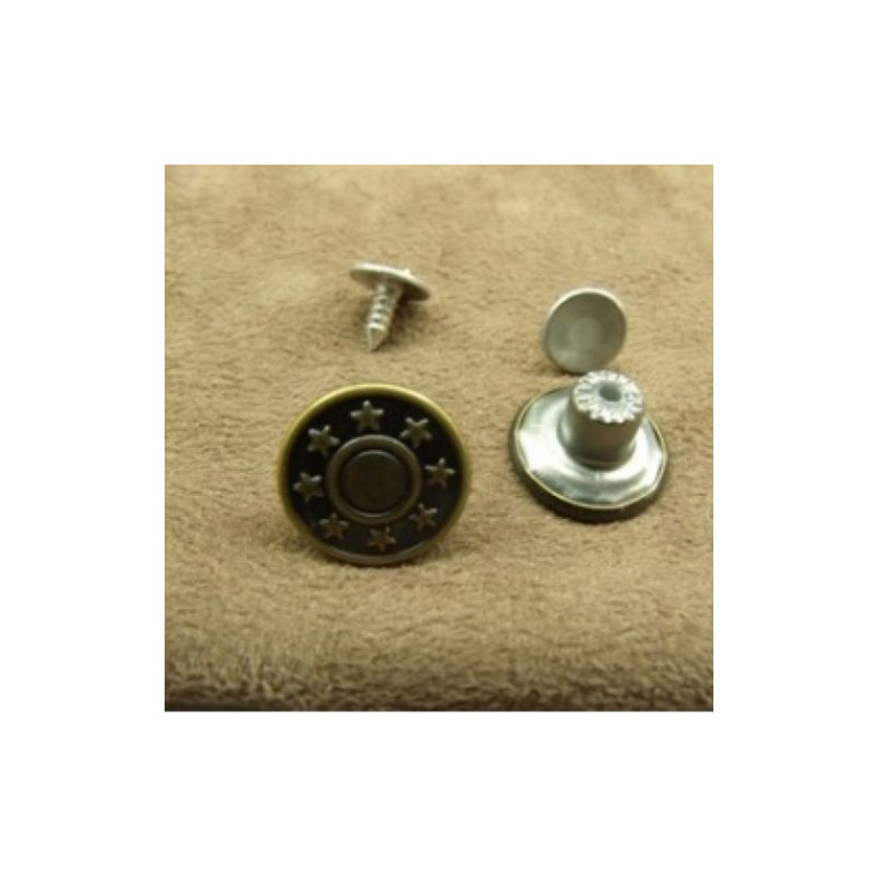 BOUTON JEAN 'S BRONZE,15 mm,vendu par LOT de 2 pièces