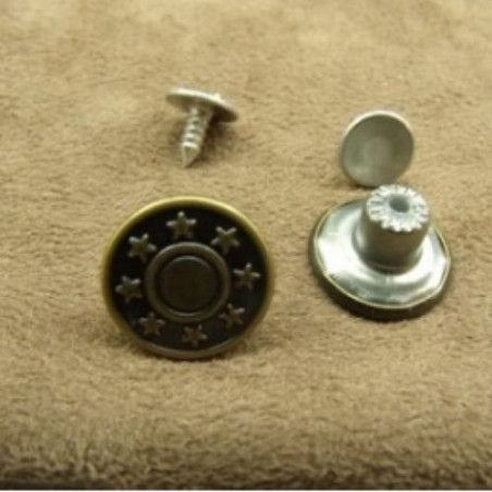 BOUTON JEAN 'S BRONZE,15 mm,vendu par LOT de 2 pièces