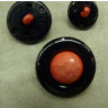 bouton acrylique  bicolore composé ,noir et rouge,28mm :de belle qualité