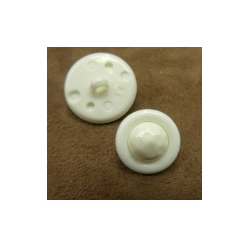 Bouton rond en acrylique blanc – 17 à 28 mm – couture / DIY