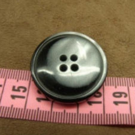 bouton acrylique à 4 trous gris et noir , 3 cm / epaisseur 6 mm,de belle qualité