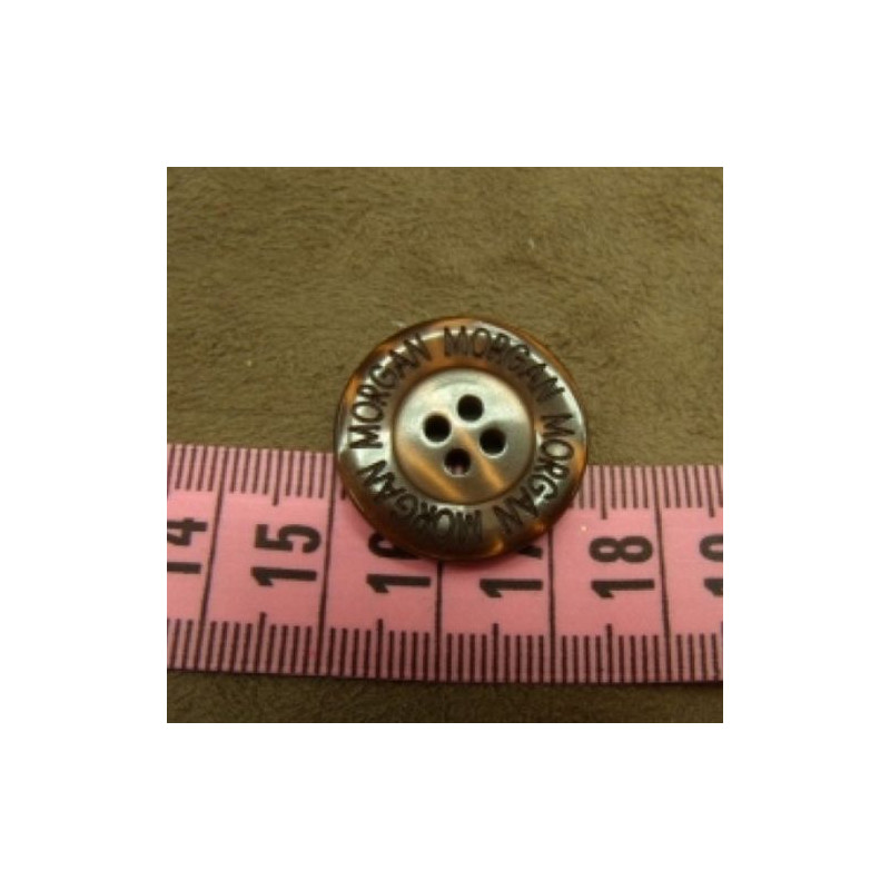 bouton acrylique marron, 23 mm , de belle qualité