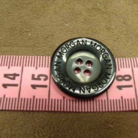 bouton acrylique à 4 trous noir,23 mm,de belle qualité