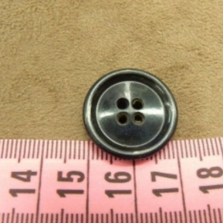 bouton acrylique noir à 4 trous, 21 mm,de belle qualité