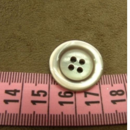 bouton acrylique saumon à 4 trous, effet nacré ,22 mm,de belle qualité