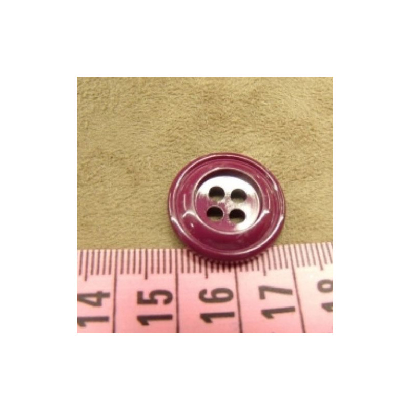 bouton acrylique fuchsia à 4 trous, 22 mm,de belle qualité