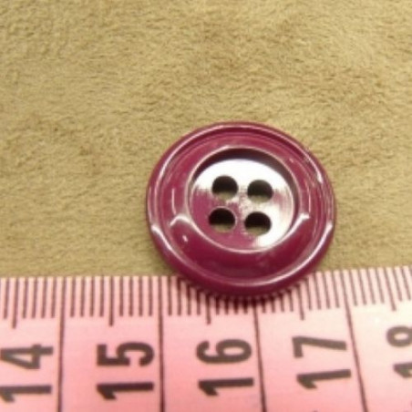 bouton acrylique fuchsia à 4 trous, 22 mm,de belle qualité