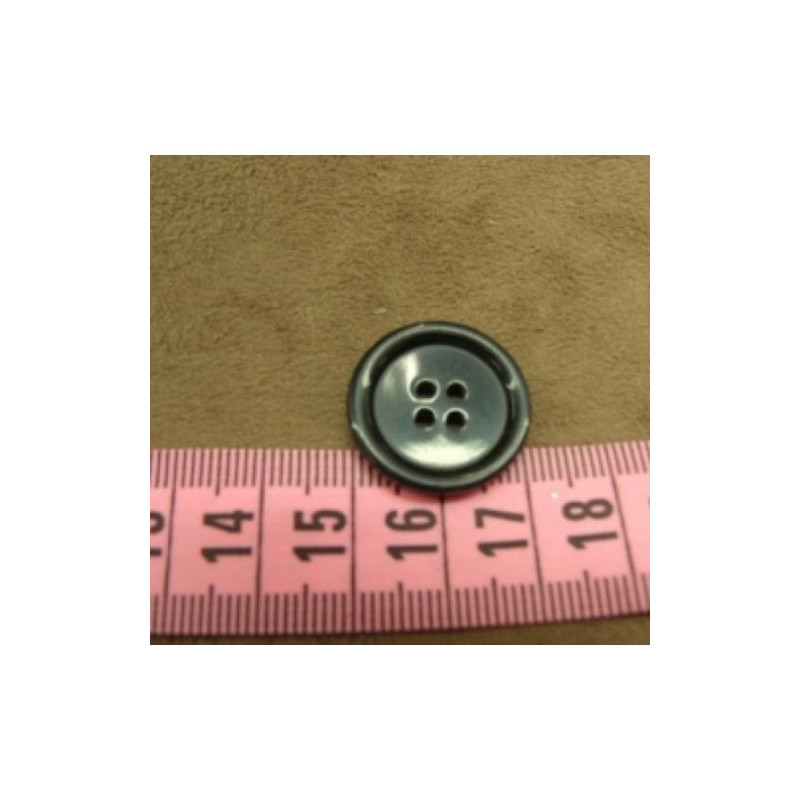 bouton acrylique noir  à 4 trous, 19 mm,de belle qualité