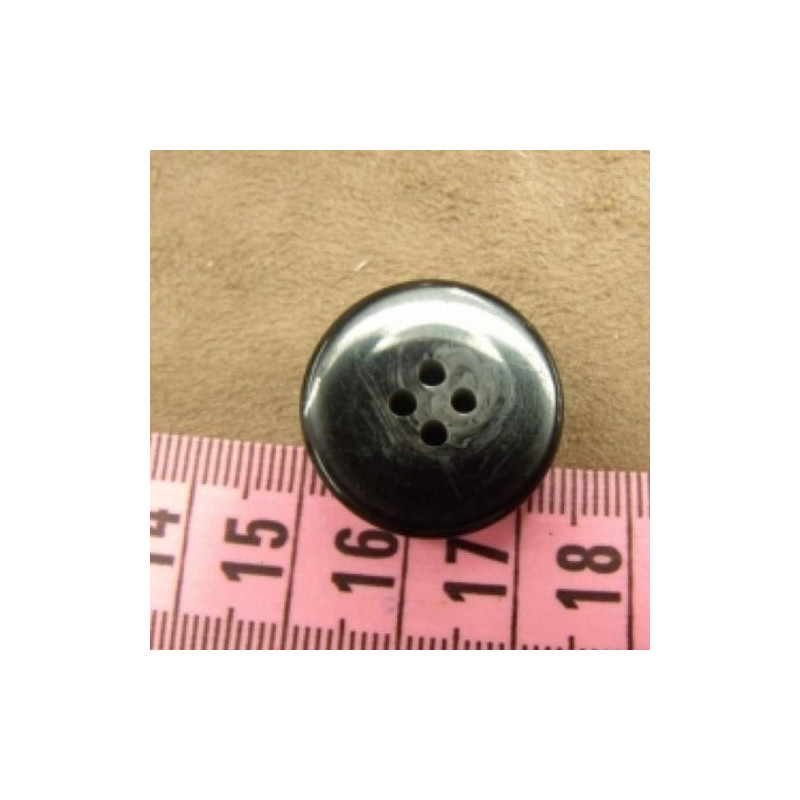 bouton acrylique  noir à 4 trous, 23 mm,de belle qualité