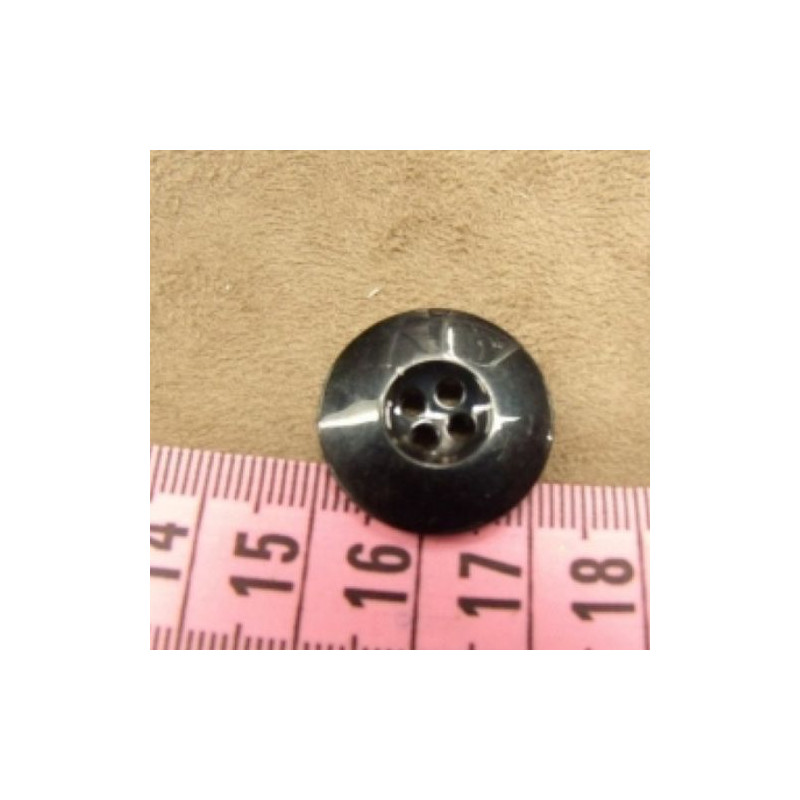 bouton acrylique noir à 4 trous, 22 mm, de belle qualité