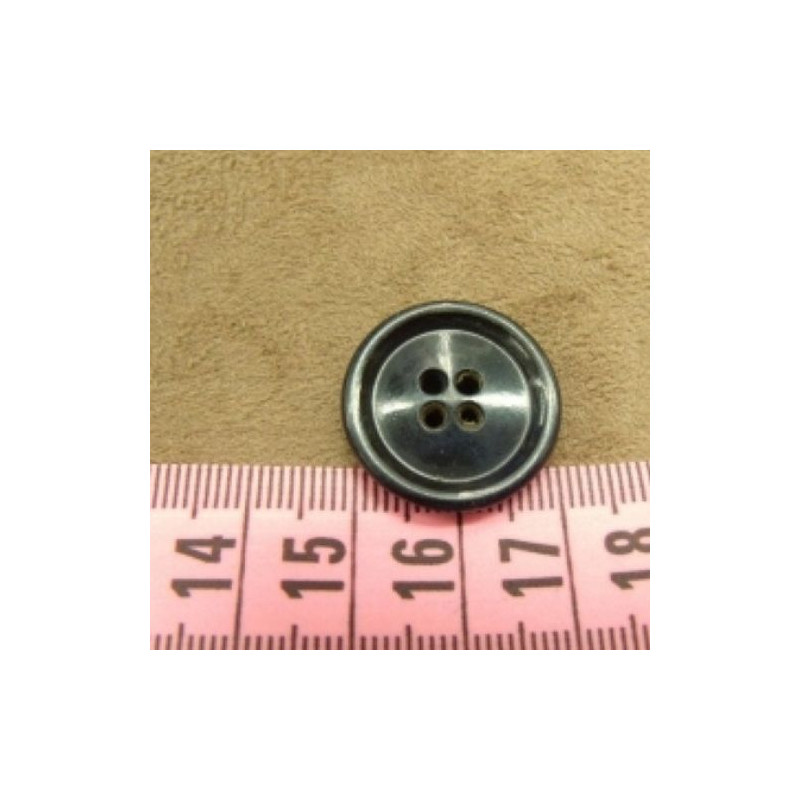 bouton acrylique noir  à 4 trous, 21 mm,de belle qualité