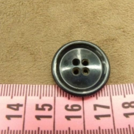 bouton acrylique noir à 4 trous, 21 mm,de belle qualité