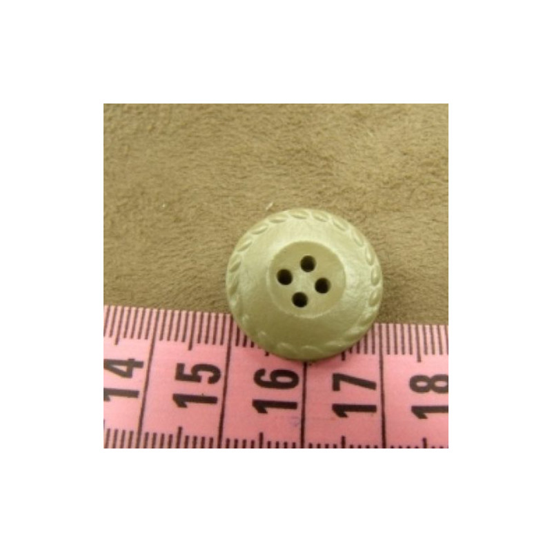 bouton acrylique beige à 4 trous, 20 mm, de belle qualité