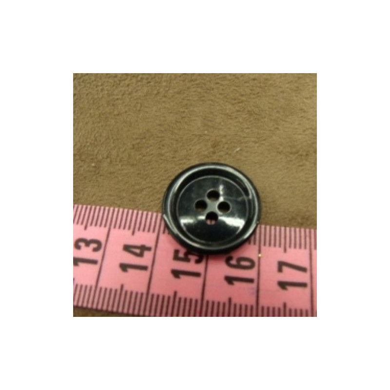bouton acrylique noir  à 4 trous, 20 mm,de belle qualité