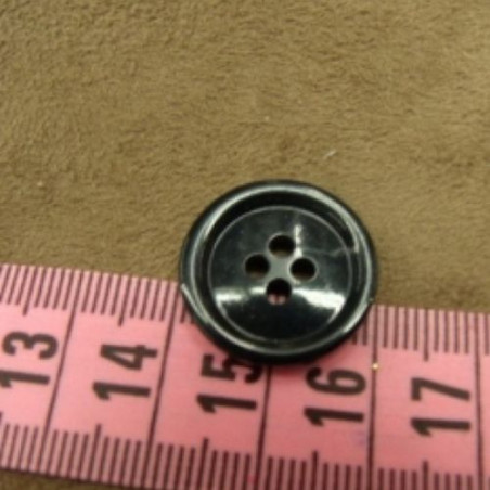 bouton acrylique noir à 4 trous, 20 mm,de belle qualité