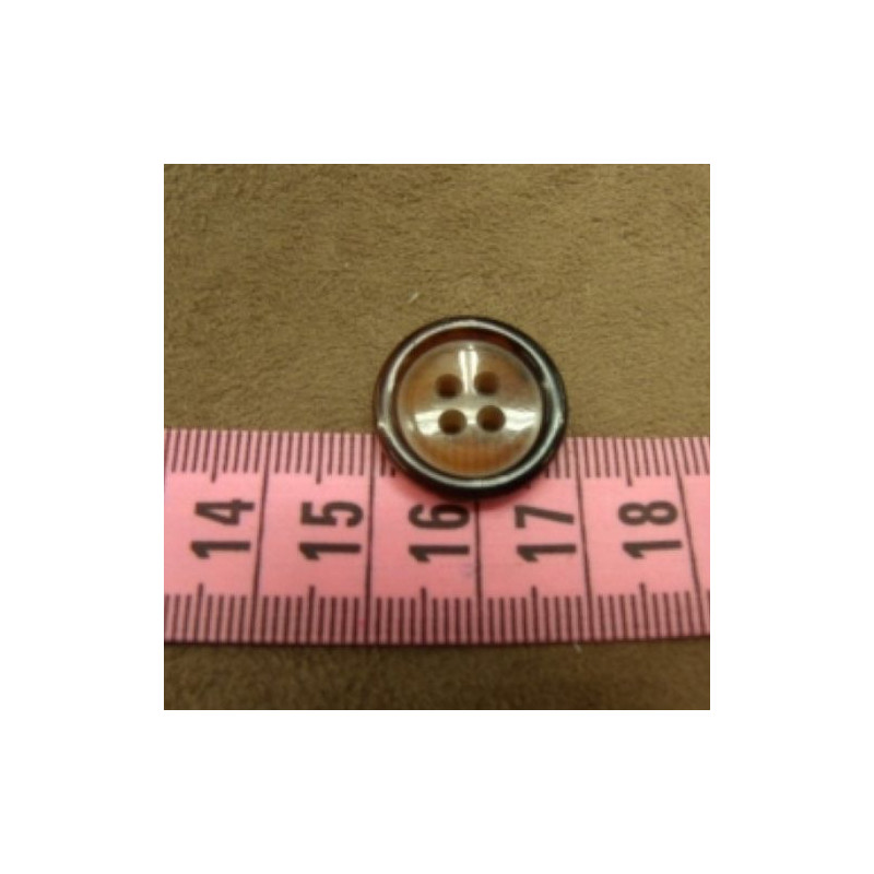 bouton acrylique marron à 4 trous, 19 mm,de belle qualité