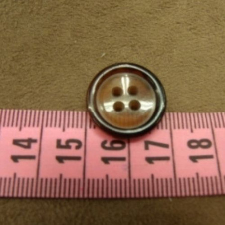bouton acrylique marron à 4 trous, 19 mm,de belle qualité