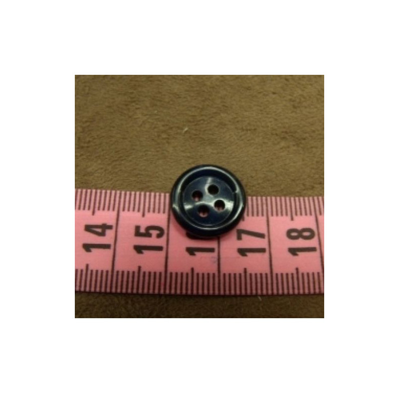 bouton acrylique marine à 4 trous, 15 mm,