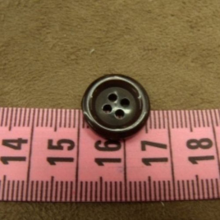 bouton acrylique marron foncé, 14 mm, de belle qualité