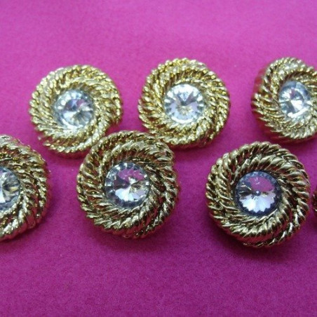 bouton strass acrylique à queue, 29 mm, vendu par 6